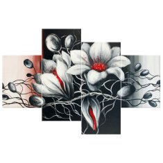 ZUTY Obrazy na stěnu - Květinově šedá, 120x80 cm