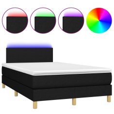 Vidaxl Box spring postel s matrací a LED černá 120x190 cm textil